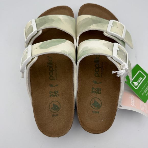 Papillio Birkenstock Arizona Platform Sandals 37 US 6 Watercolor Camo Green - Picture 5 of 8